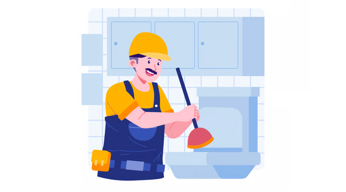 Rohrreiniger bei der Arbeit